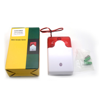 Mini Sirena de Seguridad de 12V con Cable, Sirena Estroboscópica con Luz LED Roja Intermitente y Sonido, Alarma de Seguridad con Luz Estroboscópica