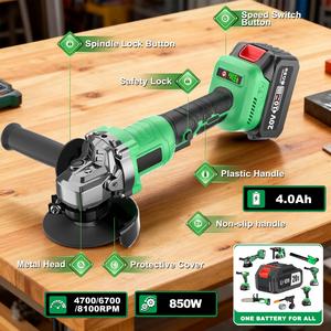 20V Cordless Angle With Brushless Motor Industrial/DIY Power Tools for Grinding Direct US Local Warehouse CA-20A-1 Brushless Cor - Product Image 5