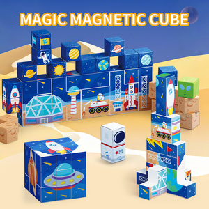 3D cubo magico a forma di Puzzle <span class=keywords><strong>cognitivo</strong></span> ufficio Stress sollievo Flip cubo magnetico giocattolo Set di plastica giocattolo per <span class=keywords><strong>autismo</strong></span> confezionato - Product Image 3