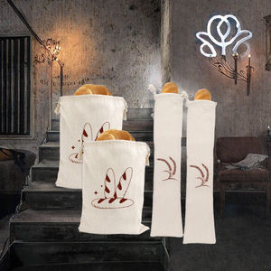 ถุงใส่ขนมปังผ้าฝ้ายธรรมชาติแบบไม่ฟอกขาว ใช้ซ้ำได้ เป็นมิตรกับสิ่งแวดล้อม พิมพ์ลายตัวอักษรตามสั่ง แบบพับได้ มีเชือกผูก - Product Image 3