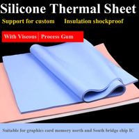 Coussinet thermique en silicone personnalisé pour téléphone portable, 8mm x 8mm x 1mm, avec fibre de verre, 5W/mk