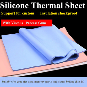 Almohadillas térmicas para teléfono móvil troquelado 5W/mk almohadilla térmica de silicona personalizada, 8mm * 8mm * 1mm con <span class=keywords><strong>fibra</strong></span> de vidrio - Product Image 6