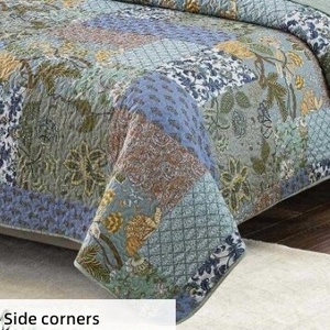 Polyester <strong>Quilted</strong> <strong>Bedspread</strong> 3PCS Set Patchwork Floral Bed Cover Soft Lightweight for Home Guest Room Bulk Wholesale - Product Image 4
