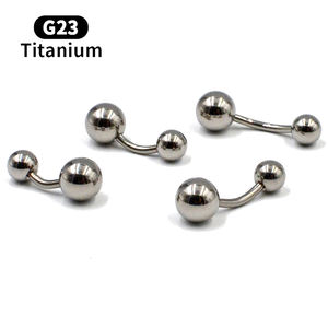 <span class=keywords><strong>Piercing</strong></span> G23 para el ombligo, anillo liso <span class=keywords><strong>de</strong></span> <span class=keywords><strong>titanio</strong></span> <span class=keywords><strong>de</strong></span> 14G con forma <span class=keywords><strong>de</strong></span> Banana y botón para el ombligo - Product Image 2