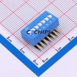 DA-7-B-T DIP Switch Through hole Component (THT),P=2.54mm Switch Piano Key Single Pole Single Throw 7 2.54mm - Product Image 1