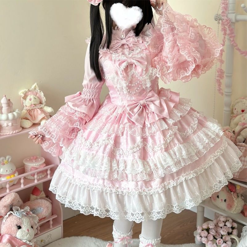 open lace back dress Sakura Princess/Ball Gown Sweetheart Lightpink Wedding dress
