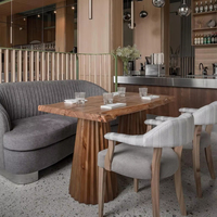 Songdesign Tables à manger au design moderne et luxueux Ensemble de chaises Mobilier de restaurant commercial en bois massif pour hôtels cafés fermes