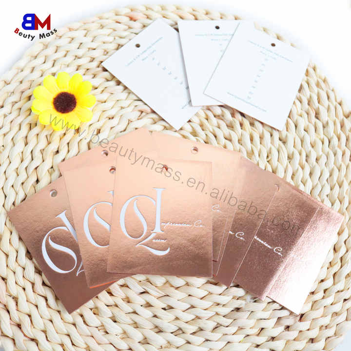 Custom Logo Gold Foil Paper Card Hang Tags Paper High Quality Tag