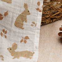 Kangobaby-Couverture en mousseline 100% coton pour bébé, serviette apaisante pour nouveau-né, couverture en mousseline imprimée pour bébé