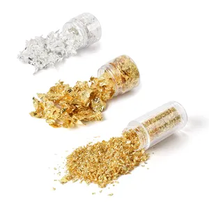 Flocos de folha de ouro 24K para decoração de unhas DIY, folha de ouro prateada e de ouro para decoração de unhas, mais vendidos, 1G, 2G, 5G, 2024