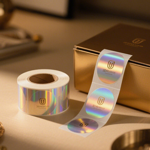 Custom e Film cosmetici Logo seriale argento/oro sovrapposizione di autenticazione etichette adesivo personalizzato ologramma tracciabile adesivo - Product Image 4