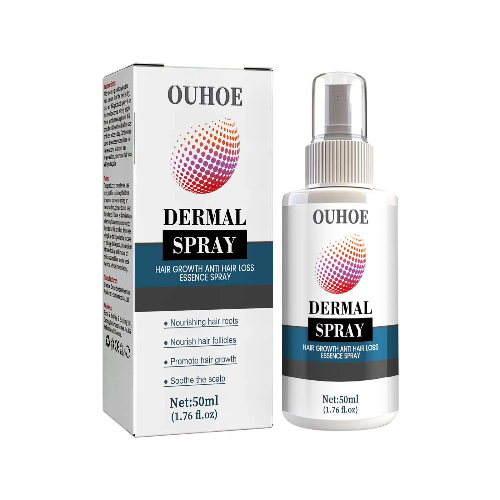 OUHOE JSKY per la cura dei capelli Spray Anti-caduta e frizzante capelli fitti soluzione idratante per la fornitura di assistenza sanitaria