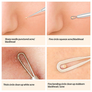 Cross-border e-commerce acne needle set, stainless steel curved tip <b>clip</b>, beauty needle 5-piece set, acne removal <b>tool</b> for - Product Image 2