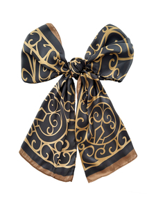 Chic Bohemian Silky <strong>Kaftan</strong> Robe with Gold Floral Embroidery &amp; Matching Scarf - Product Image 4