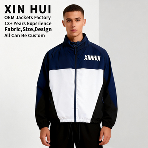 Chaqueta Cortavientos Personalizada con Bloques de Color para Hombre, Estilo Urbano, con Cremallera, Impermeable, Ropa Deportiva, con Logotipo Personalizado - Product Image 2