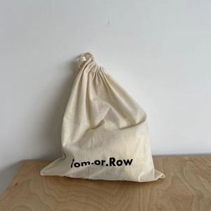Hot Selling Recycle Organic Cotton <b>Drawstring</b> Bag Eco-friendly Cotton Dustproof <b>Pouch</b> with Single String - Product Image 2