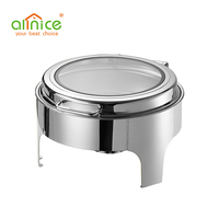 Plat à chafing rond en acier inoxydable Allnice – Équipement moderne pour réchauffer les aliments, idéal pour hôtels et restaurants, personnalisable et luxueux