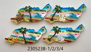 Imán de Resina Personalizado con Mapa de <span class=keywords><strong>Tenerife</strong></span>, Playa Náutica, Delfín, Tabla de Surf, Tortuga, Palmera, Decoración Sostenible para el Hogar - Product Image 5