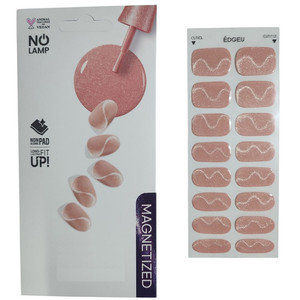 Autocollants magnétiques pour ongles Edgeu, motif vague rose, gel semi-durci, non toxique, sans BPA, végétalien, sans lampe requise - Product Image 1