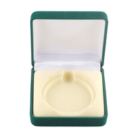 Boîte à bijoux en cuir vert carrée avec doublure en velours, idéale pour ranger les pièces de monnaie, les pendentifs et les badges