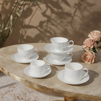 Ensemble tasse et soucoupe en porcelaine fine de 150 ml, tasse à cappuccino personnalisable avec logo, tasse plate en céramique
