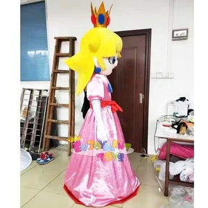 Rose pêche <span class=keywords><strong>princesse</strong></span> mascotte dessin animé poupée Costume <span class=keywords><strong>adulte</strong></span> activité Performance marche accessoire Costume conte de fées thème - Product Image 2