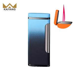 OEM Gradient Gas Lighter with Custom Logo <b>Laser</b> Color Windproof <b>Torch</b> - Product Image 3