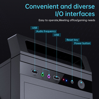 SNOWMAN Châssis de jeu PC préinstallé rentable Boîtier Micro-ATX en acier compact noir avec plaque d'acier pour la maison de bureau