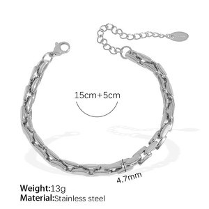 Gold Plated Stainless Steel Chain Necklace Bracelet Jewelry Set Fashion Women Matching Jewelry Sets - Product Image 4