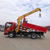 Camión Volquete Pequeño DFAC de 4 Toneladas con Grúa, Camión Volquete Mini 4x2 con Grúa en Venta