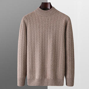 Jersey de Cachemira para hombre de colección de invierno, suéter de lana 100 personalizado al por mayor, suéter de lana de punto grueso - Product Image 3