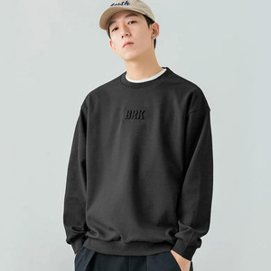 Sudadera de Cuello Redondo, Oversize, Transpirable, para Otoño, 100% Algodón Resistente, con Logotipo 3D en Relieve Personalizado, Impresión Serigráfica, Tinte Liso - Product Image 4