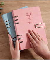 Carnet à anneaux A5 avec bouton-pression, esthétique haut de gamme, pour réunions d'affaires, journal de bord, agenda, pour le bureau, vente en gros avec logo