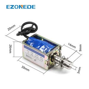 JF-1039B تيار مستمر 6 فولت 25N يلفن من نوع السحب المغناطيسي الكهربائي، 0.4A 10mm الشكل، إطار مفتوح نوع يلفن ، الحركة الخطية - Product Image 5