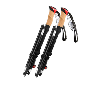 Bâtons <span class=keywords><strong>de</strong></span> <span class=keywords><strong>marche</strong></span> <span class=keywords><strong>nordique</strong></span> pliables en 3 sections, bâtons <span class=keywords><strong>de</strong></span> randonnée télescopiques en aluminium, durables, 135 cm, <span class=keywords><strong>prix</strong></span> d'usine, OEM, extérieur - Product Image 1
