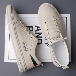 Y3OPA – baskets blanches perforées respirantes pour hommes, chaussures bateau à bout rond, en cuir véritable, semelle extérieure en caoutchouc, couleur unie, pour l'été - Product Image 3