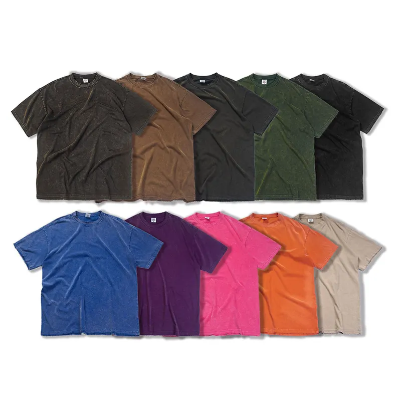 High Neck Distressed Tee Unisex Black Plain Over Sized Organic Cotton T-Shirt Heavyweight Custom Rhinestone T Shirt
