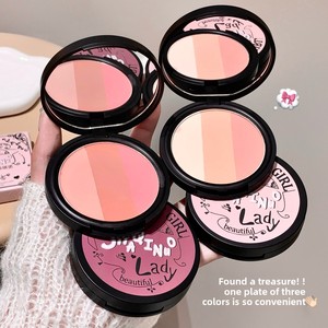 Paleta de Rubor Tricolor Sachino Lines Garden, Contorno Mate, Sombra de Ojos, Silueta Terrosa, Coral N1003, Cosméticos Zhejiang 20230010 - Product Image 3