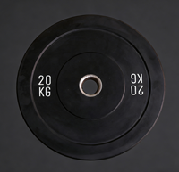 Vente en gros usine : Ensemble de disques de poids en caoutchouc noir de 20 kg pour usage commercial, musculation et fitness