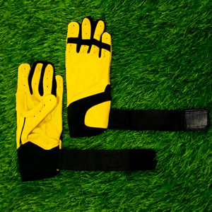 New Design Adult Baseball Softball Batting Gloves Custom Leather <b>Hook</b> & Loop Ambidextrous for Teams and Leagues - Product Image 1