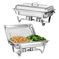 Juego de Buffet Multifuncional de Acero Inoxidable, Calentador de Comida para Buffet, Combustible de Gas, Diseño Desmontable para Restaurante