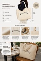 Sac de courses en toile lavable, réutilisable, résistant, avec double poignée, grande capacité, sac en coton pour supermarché