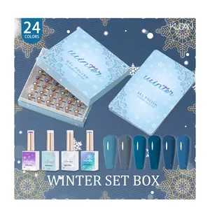 OEM/ODM UV nail Polish gel kit Free design for Salon Winter 24 color with optional colors poly gel nail kit