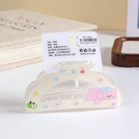 MUJU D405 Pinces à cheveux en acrylique 9 cm motif nuage 35g, pinces à mâchoires arquées imprimées dessin animé, logo personnalisé, carte avec code-barres, prêt à la vente au détail