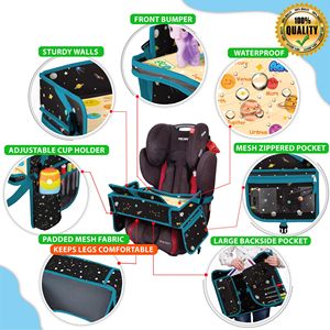 Échantillon gratuit : Organisateur de siège auto pour enfants, plateau de voyage, sac de rangement, imperméable et lavable, fabriqué en polyester durable - Product Image 3