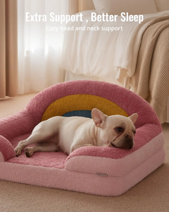 Orthopedic Dog <strong>Beds</strong> for Medium Dogs Rectangle <strong>Bolster</strong> Calming Pet Sofa Fluffy Plush Bubble Pet <strong>Bed</strong> Removable Washable Cover - Product Image 3