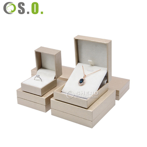 Gold High End Jewlery Box <b>Custom</b> Logo Imitation Leather Paper <b>Ring</b> Box Wedding Earring Bracelet Necklace Jewelry Box Packaging - Product Image 1
