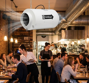 Ventilador de Conducto en Línea de Flujo Mixto Silencioso Hon&Guan de 6 Pulgadas y 283 CFM con Certificación CE, Extractor de Humo de 583 Pa, Ventilador de Ventilación EC para Baño y <span class=keywords><strong>Cocina</strong></span> - Product Image 6