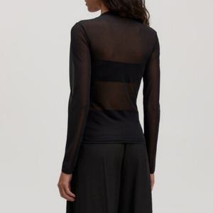 Vêtements décontractés, logo personnalisé imprimé, combinaison moulante pour femme, anti-rides, manches longues, couleur unie, dentelle transparente - Product Image 3