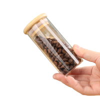Bocaux de conservation en verre borosilicate de haute qualité avec couvercles en bambou, modernes, soufflés à la main, écologiques, compatibles lave-vaisselle, hermétiques